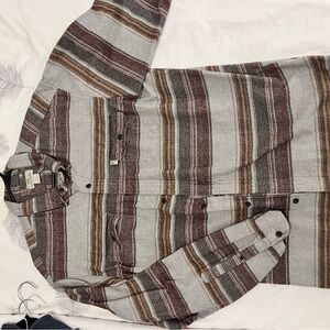 Men's Striped Button-Up Jacket